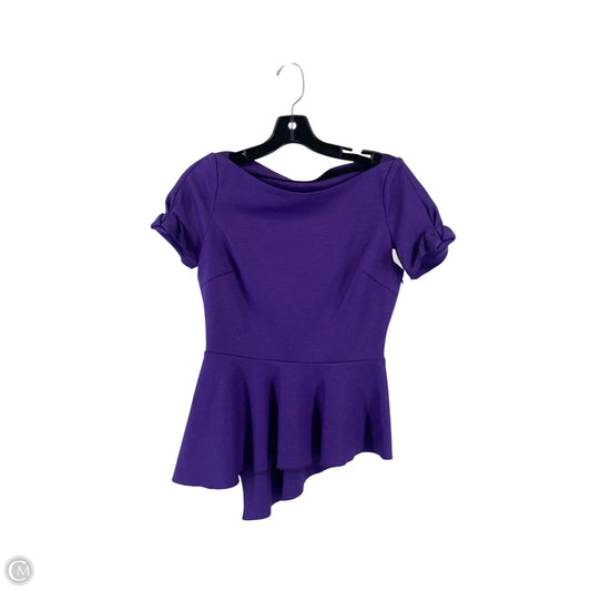 Top Short Sleeve By Tahari By Arthur Levine In Purple, Size: Xs
