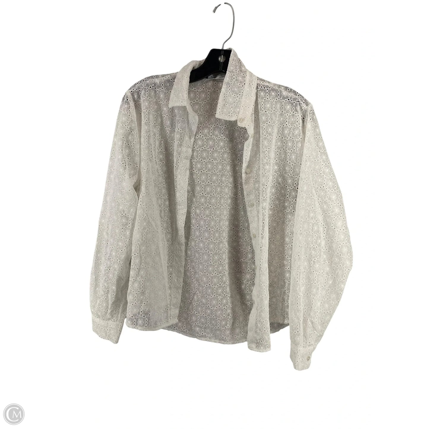 Top Long Sleeve By Zara In White, Size: M