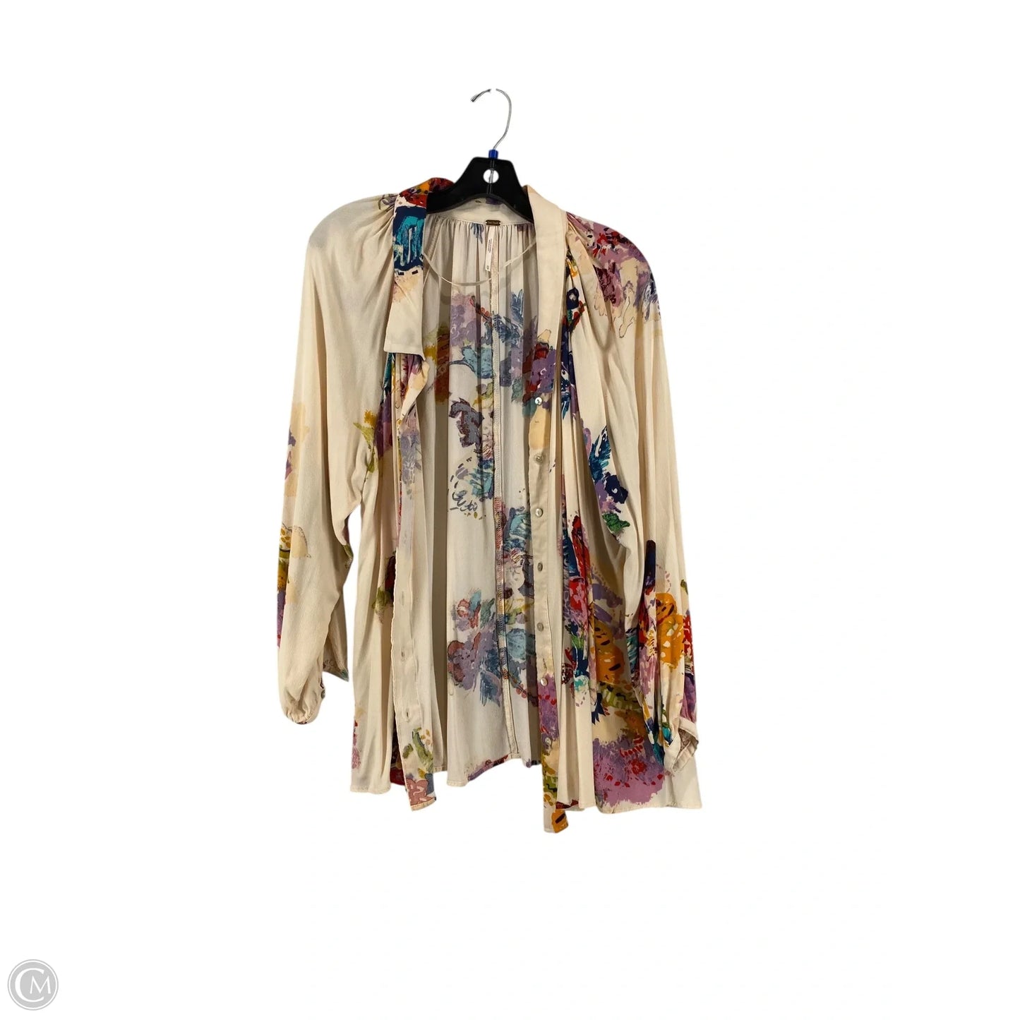 Top Long Sleeve By Free People In Floral Print, Size: Xs