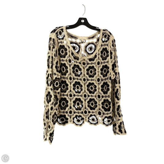 Top Long Sleeve By Adiva In Black & Cream, Size: Xl