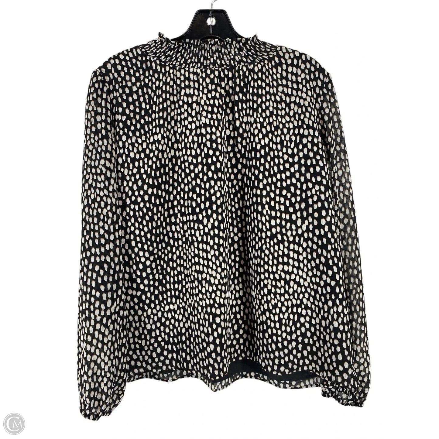Top Long Sleeve By J. Crew In Black & Cream, Size: M