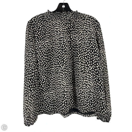 Top Long Sleeve By J. Crew In Black & Cream, Size: M