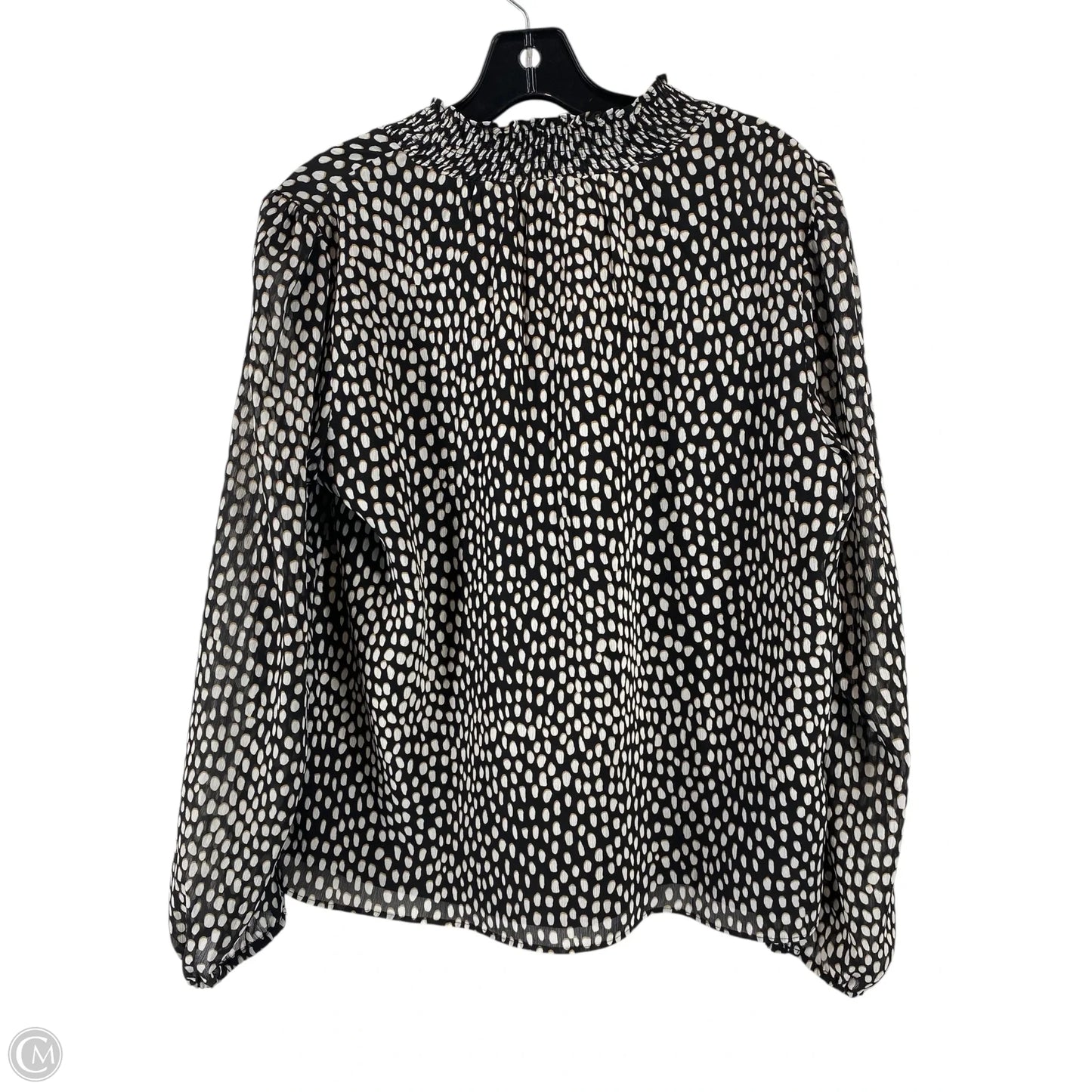 Top Long Sleeve By J. Crew In Black & Cream, Size: M