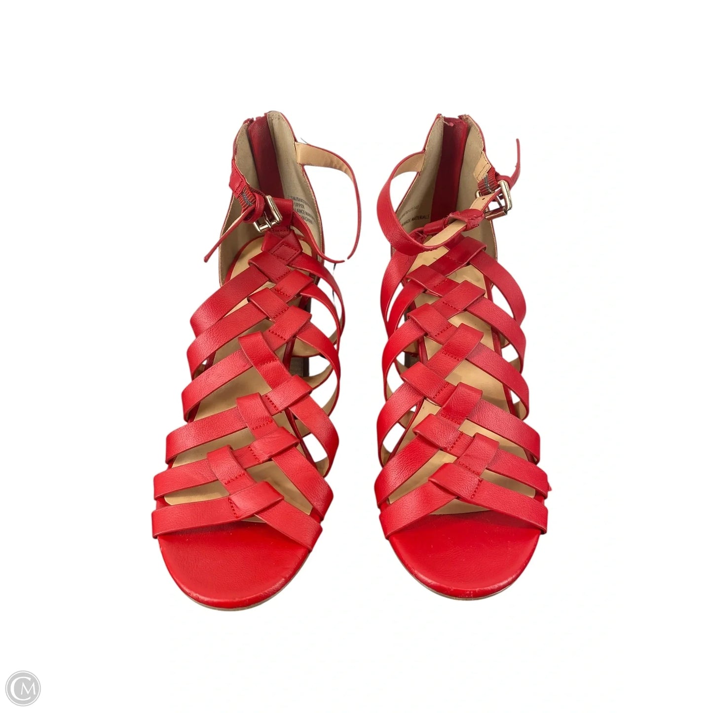Sandals Heels Block By Xoxo In Red, Size: 7.5