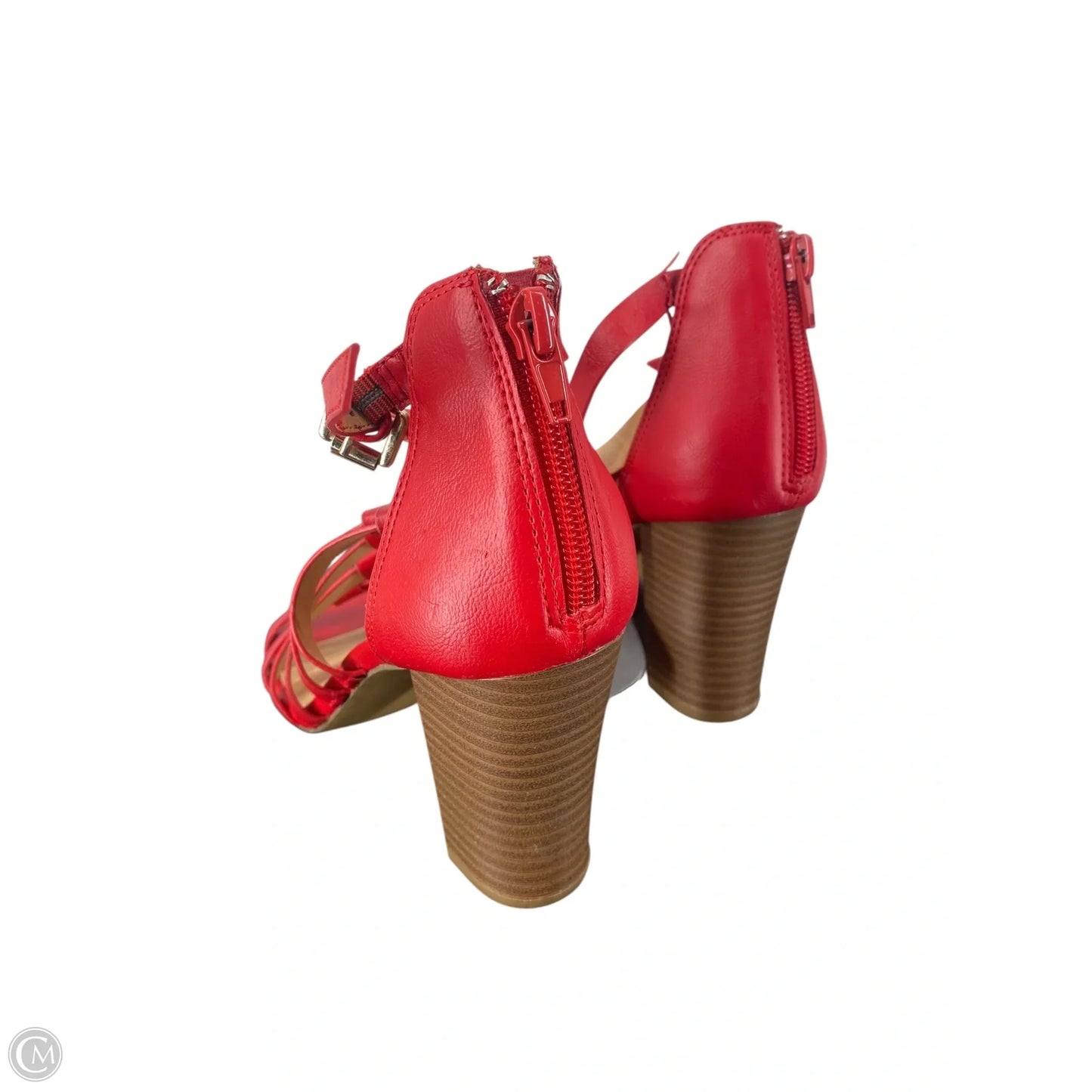 Sandals Heels Block By Xoxo In Red, Size: 7.5