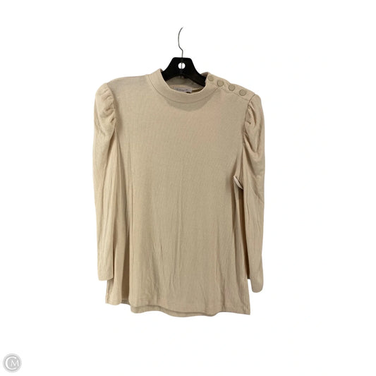 Top Long Sleeve By Evereve In Cream, Size: M