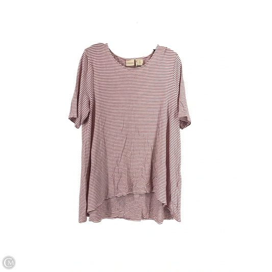 Top Short Sleeve By Chicos In Striped Pattern, Size: 2