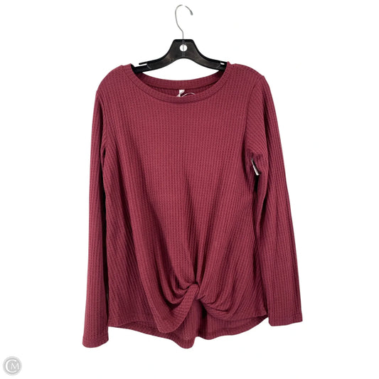 Top Long Sleeve By Cme In Red, Size: M