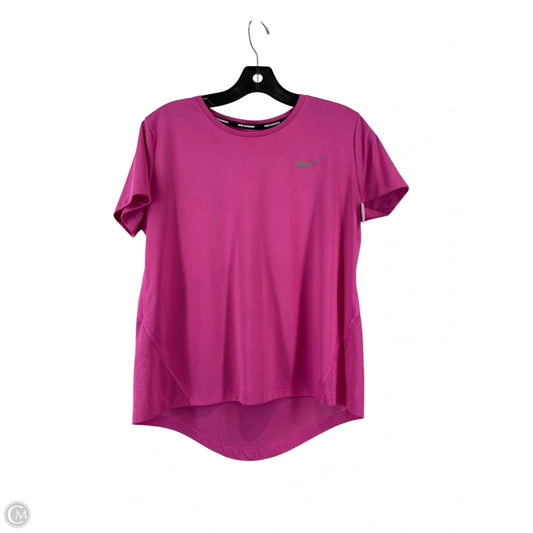 Athletic Top Short Sleeve By Nike In Pink, Size: M