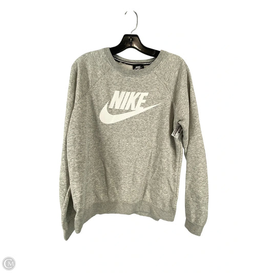Sweatshirt Crewneck By Nike In Grey, Size: S