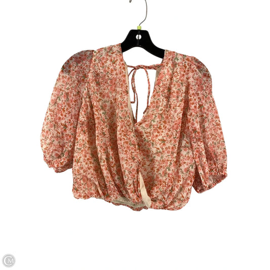 Top Short Sleeve By Lush In Floral Print, Size: M