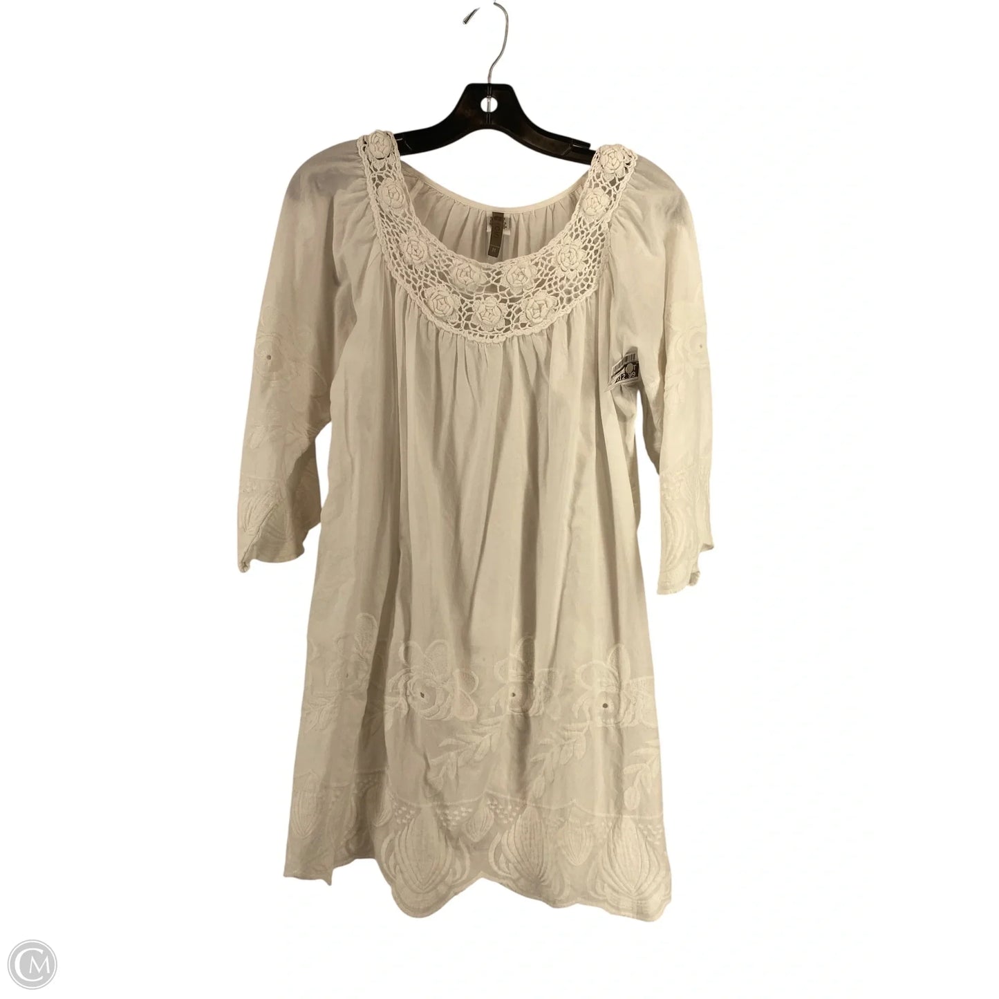 Top 3/4 Sleeve By Xcvi In White, Size: M