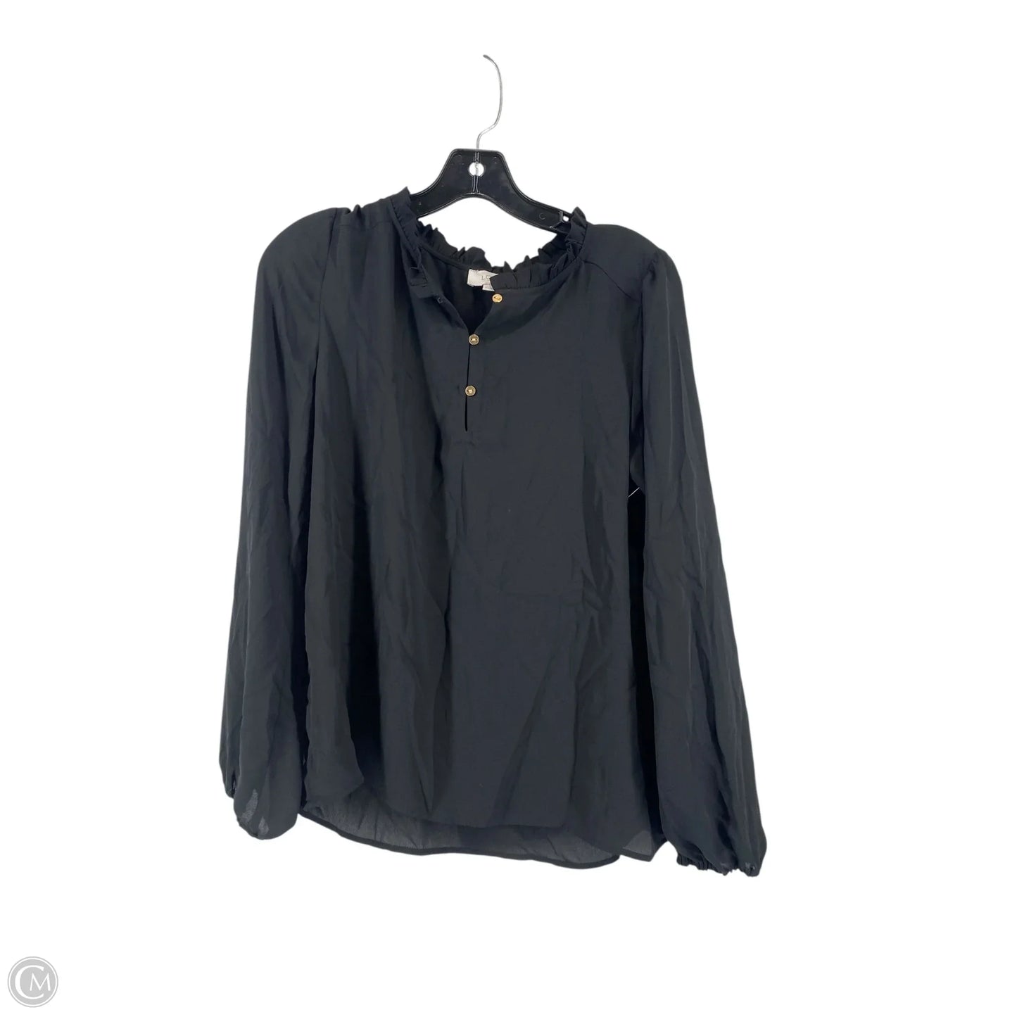 Top Long Sleeve By Loft In Black, Size: S