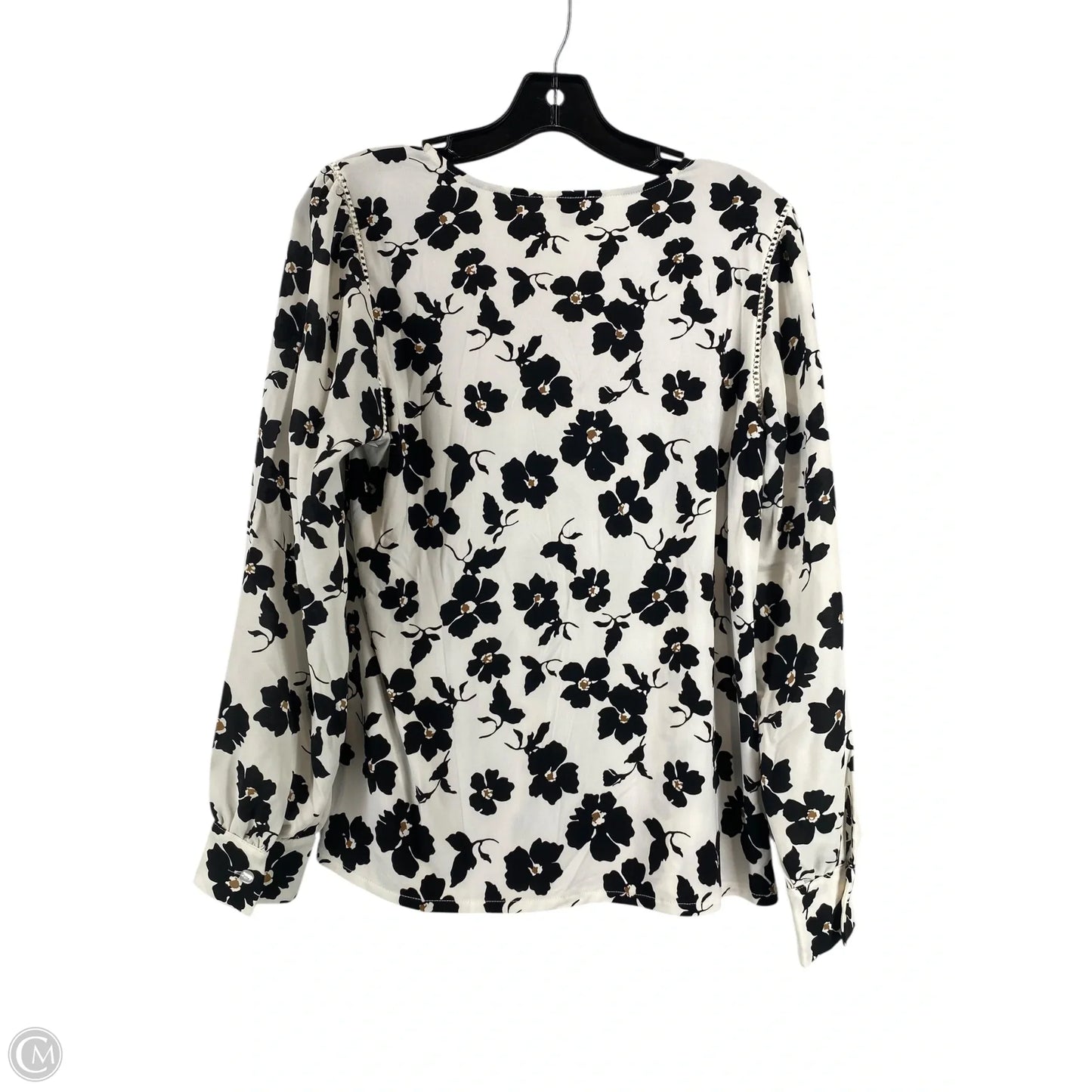 Top Long Sleeve By Ann Taylor In Black & White, Size: Xs