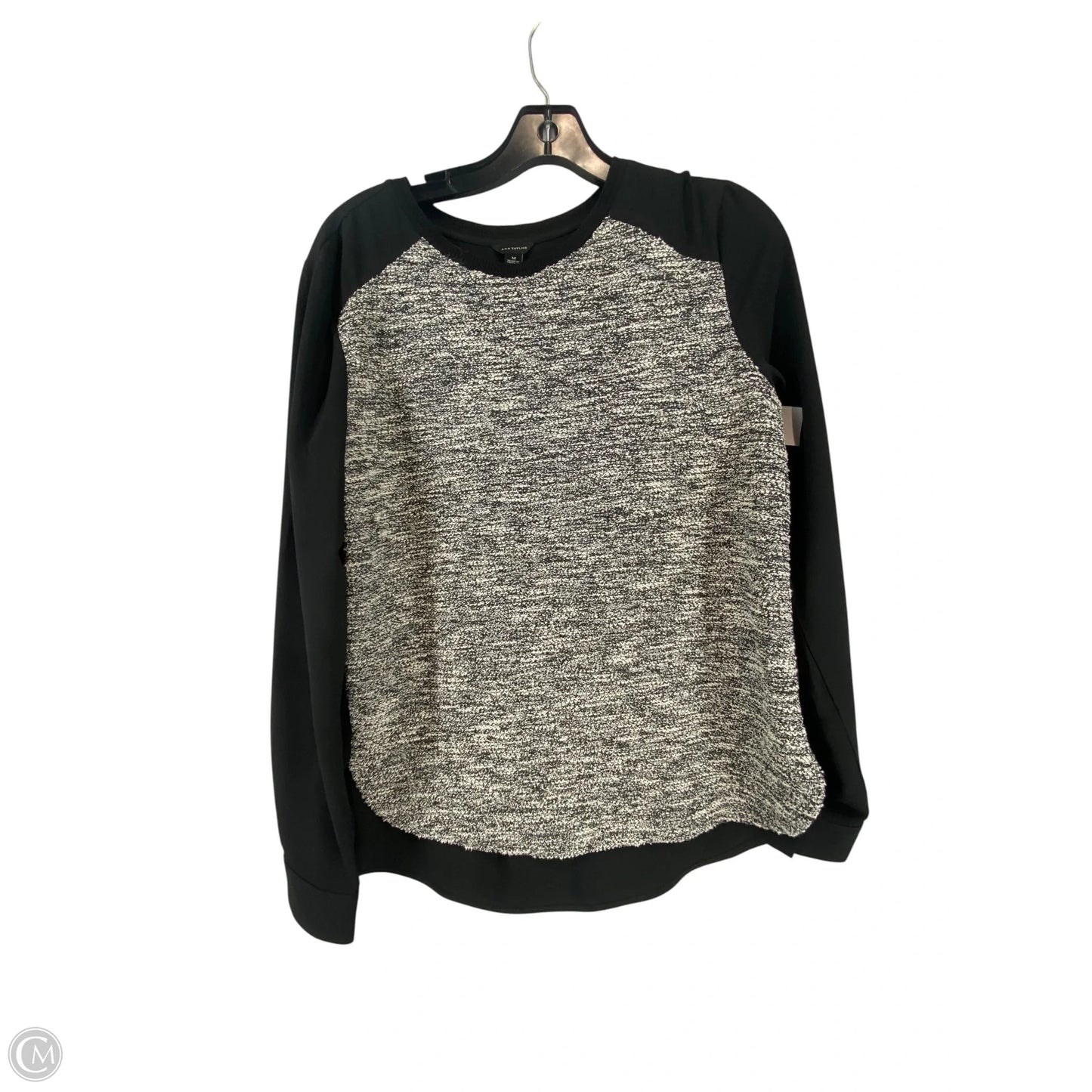 Top Long Sleeve By Ann Taylor In Black & White, Size: M