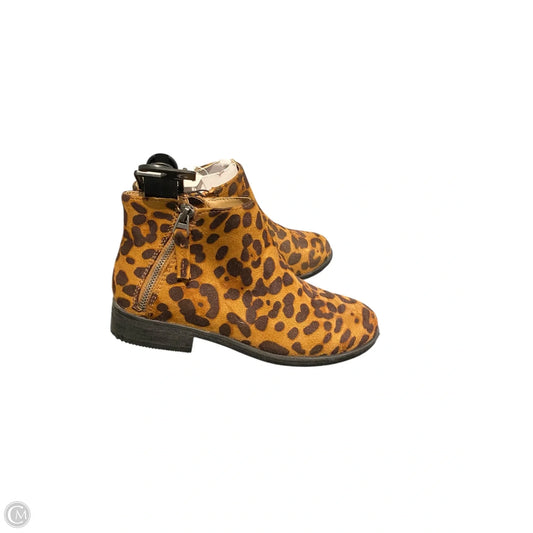 Boots Ankle Heels By Time And Tru In Animal Print, Size: 6