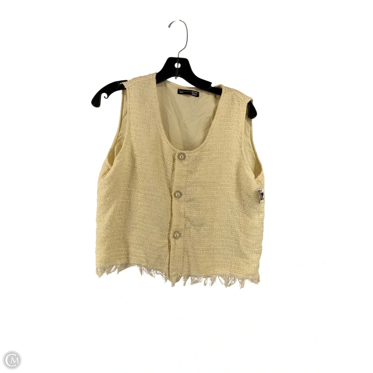 Vest Sweater By Clothes Mentor In Cream, Size: Xl