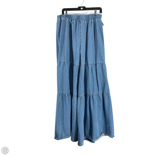 Jeans Wide Leg By Shein In Blue Denim, Size: 2x