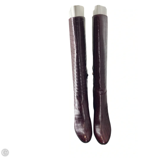 Boots Designer By Coach In Maroon, Size: 8.5