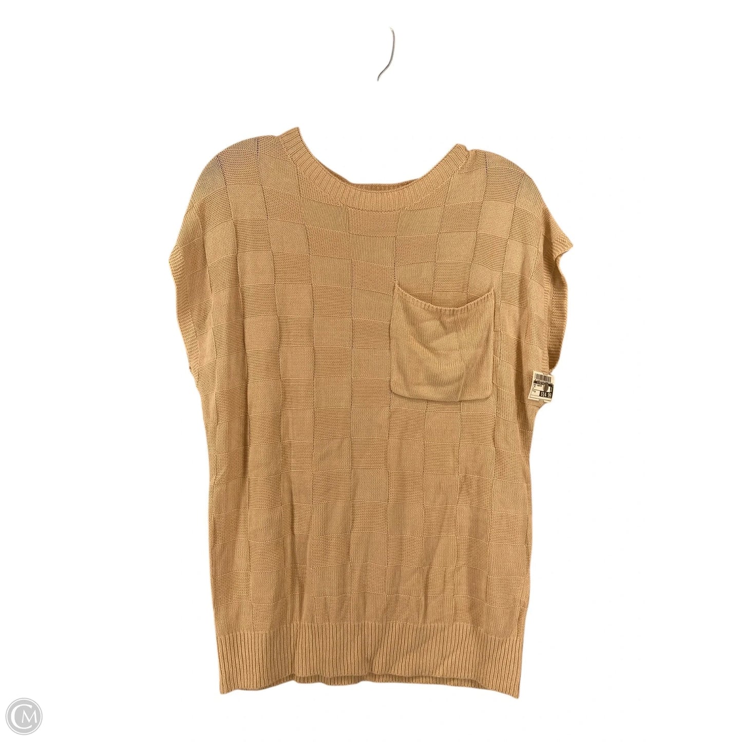 Vest Sweater By Clothes Mentor In Tan, Size: M