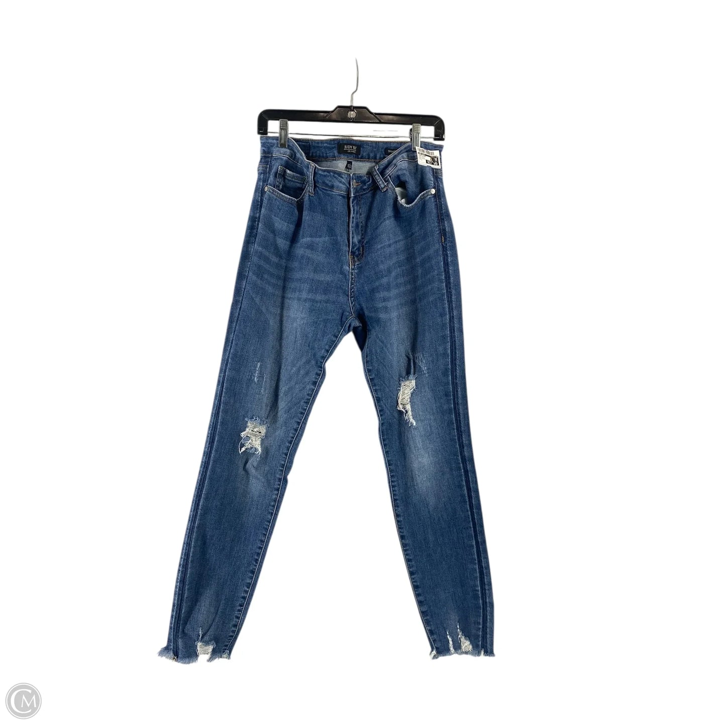 Jeans Skinny By Judy Blue In Blue Denim, Size: L