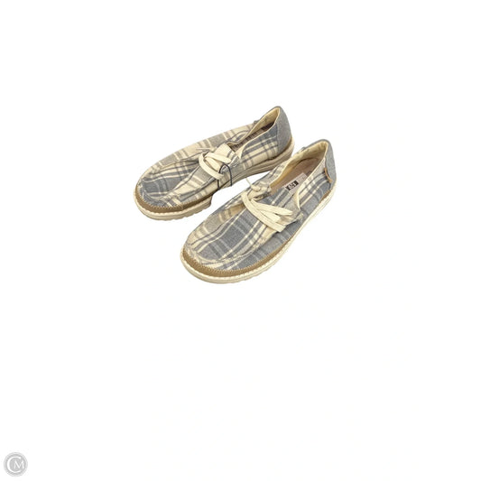 Shoes Sneakers By Hey Dude In Cream & Grey, Size: 8
