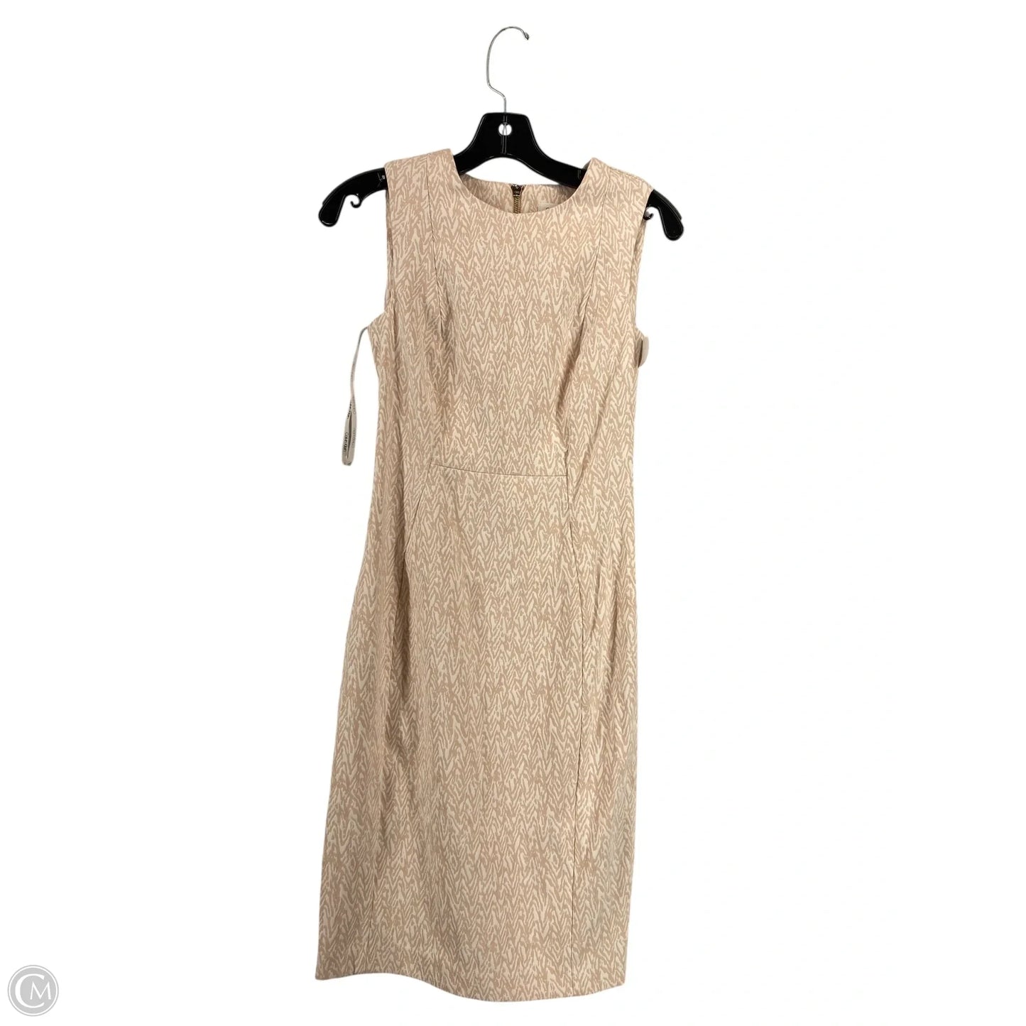 Dress Casual Midi By Calvin Klein In Pink & White, Size: 2