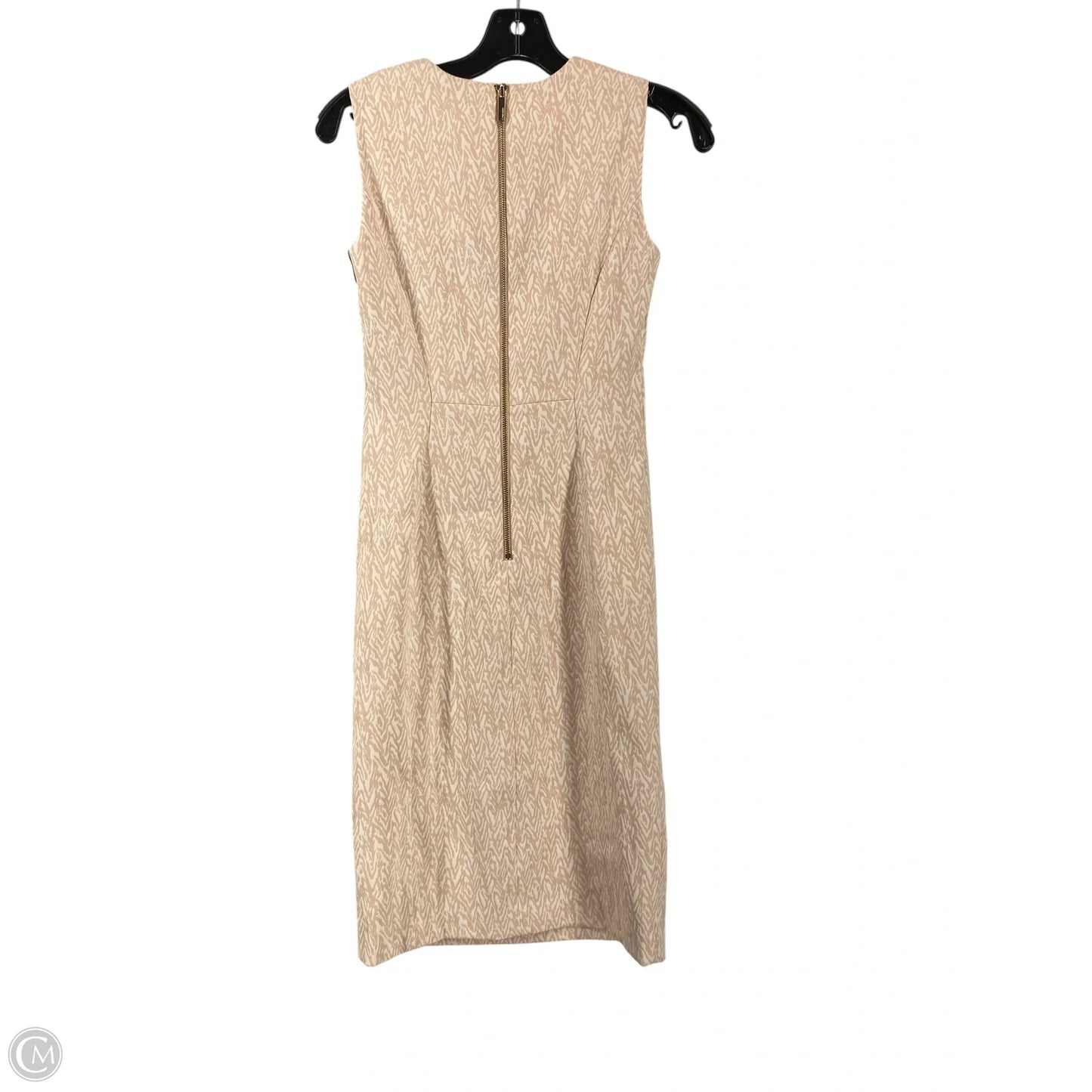 Dress Casual Midi By Calvin Klein In Pink & White, Size: 2