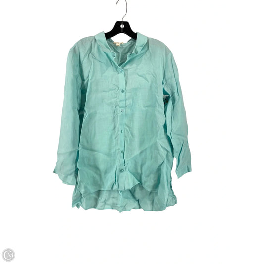 Top Long Sleeve By Eileen Fisher In Teal, Size: Lp