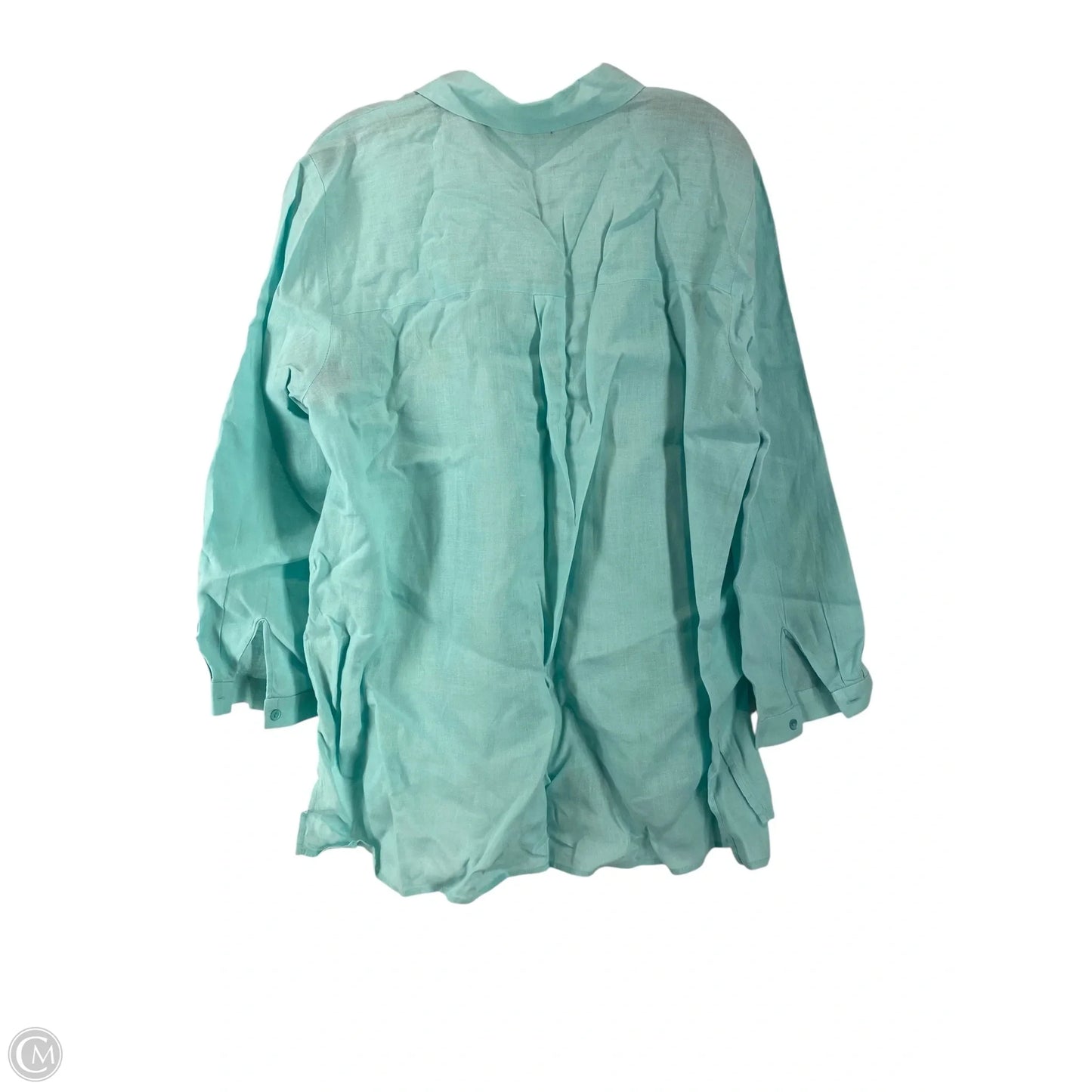 Top Long Sleeve By Eileen Fisher In Teal, Size: Lp