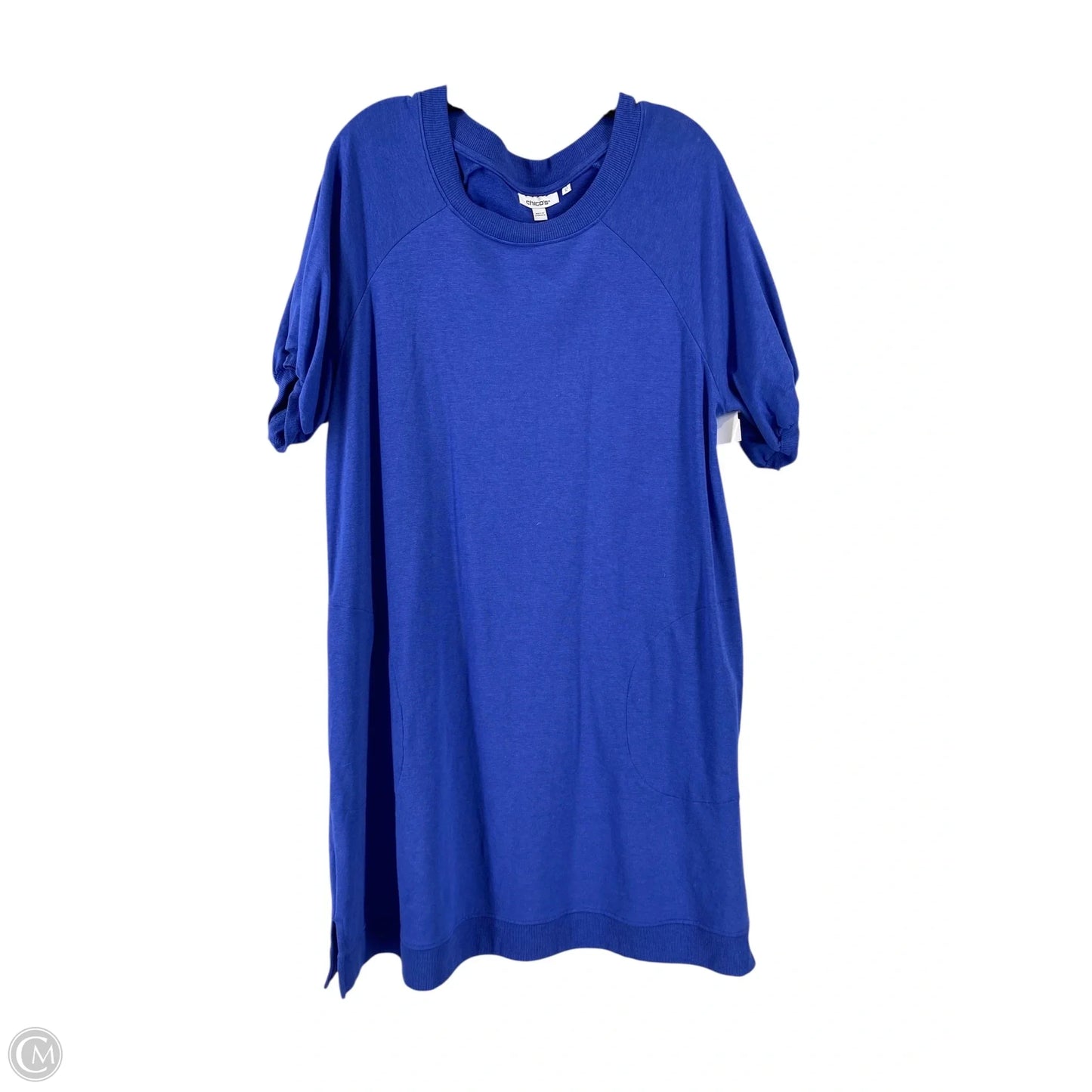 Dress Casual Midi By Chicos In Blue, Size: Xl