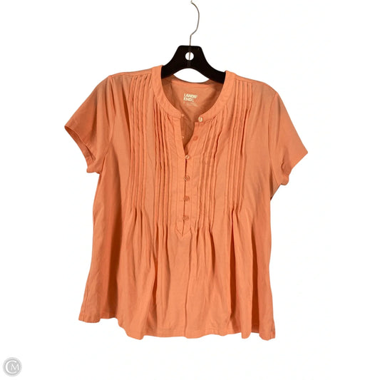 Top Short Sleeve By Lands End In Coral, Size: S