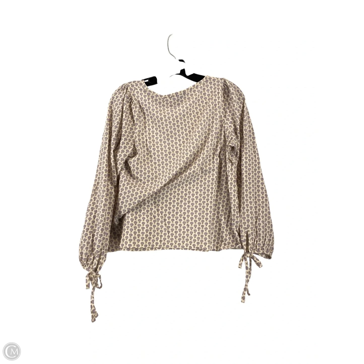 Blouse Long Sleeve By J. Crew In Purple & White, Size: Xs