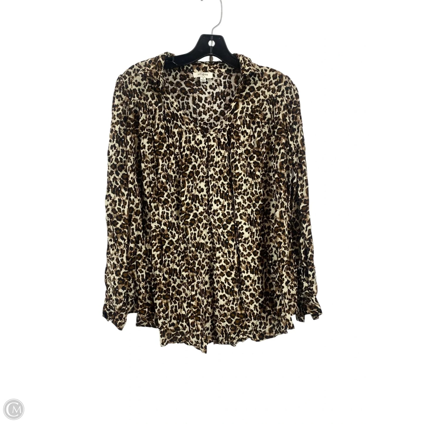 Blouse Long Sleeve By Umgee In Leopard Print, Size: S
