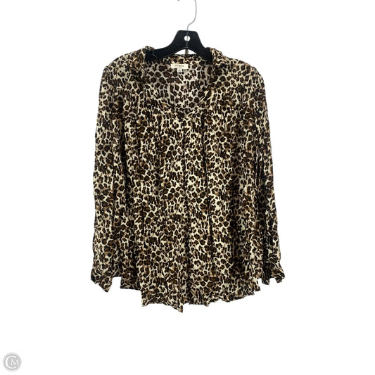 Blouse Long Sleeve By Umgee In Leopard Print, Size: S