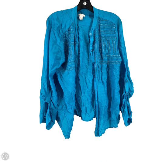 Top Long Sleeve By Chicos In Teal, Size: 2
