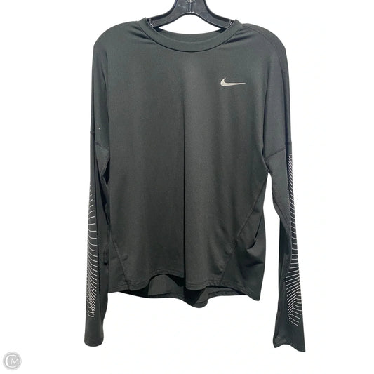 Athletic Top Long Sleeve Crewneck By Nike In Black, Size: M