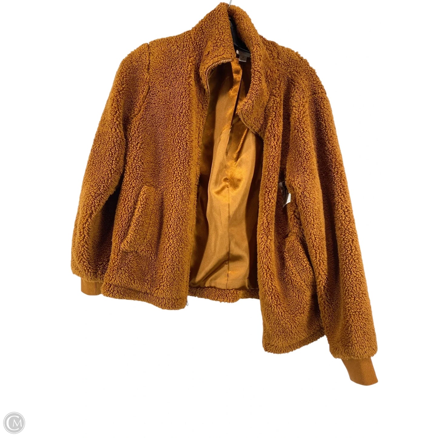 Jacket Faux Fur & Sherpa By J. Crew In Orange, Size: S