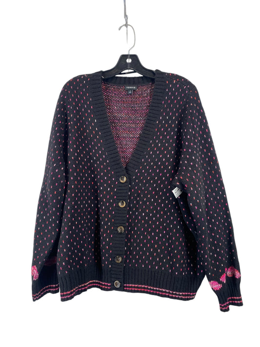 Cardigan By Torrid In Black & Pink, Size: 2