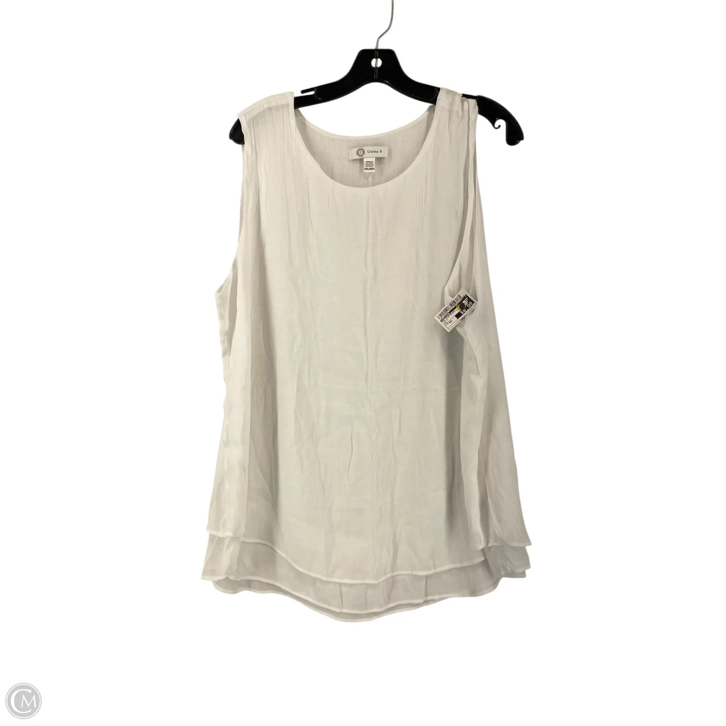 Top Sleeveless By Cristina In White, Size: Xxl