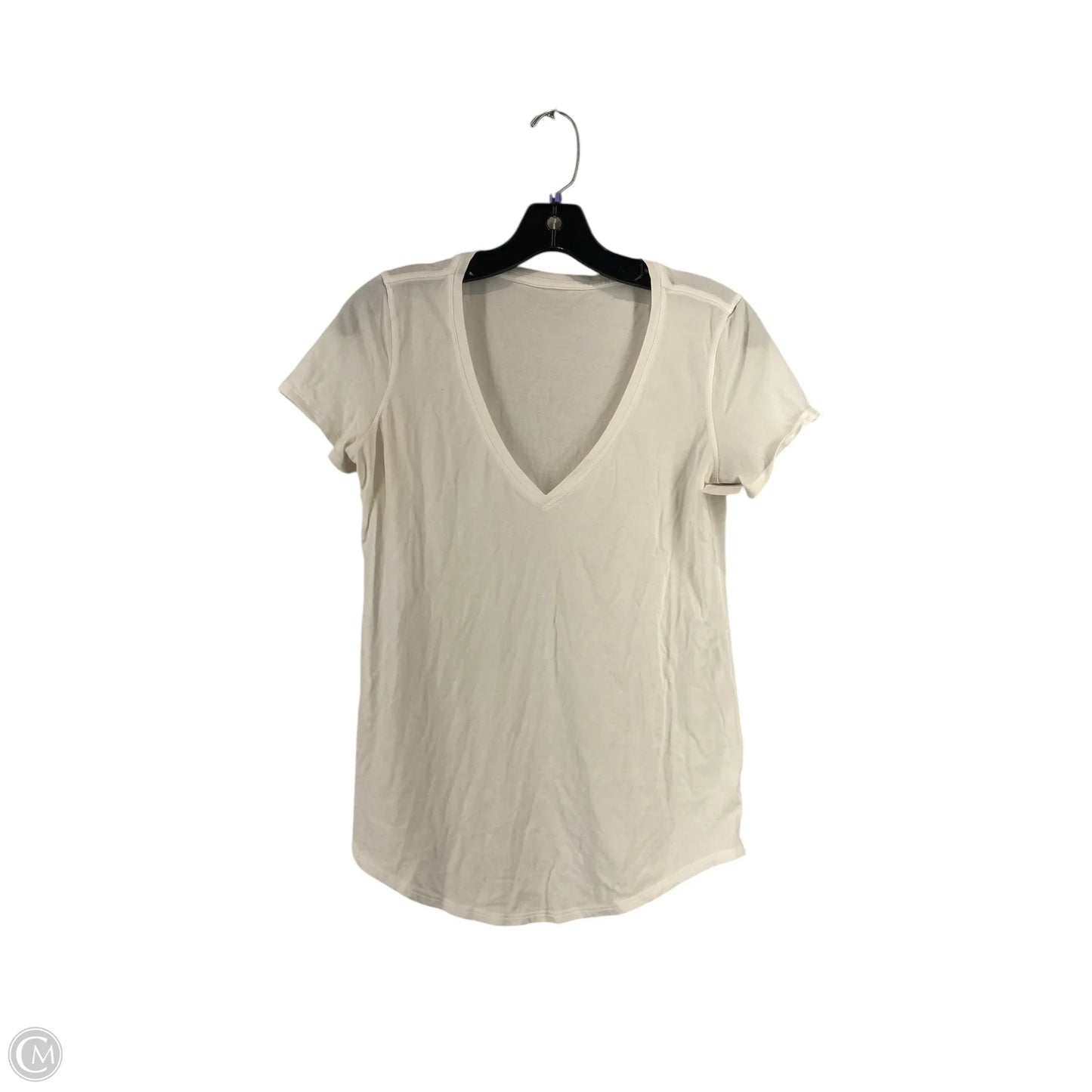 Athletic Top Short Sleeve By Lululemon In White, Size: S
