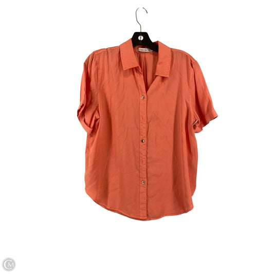 Top Short Sleeve Basic By Calvin Klein In Coral, Size: M