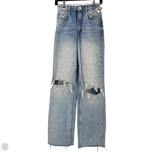 Jeans Straight By Zara In Blue Denim, Size: 24