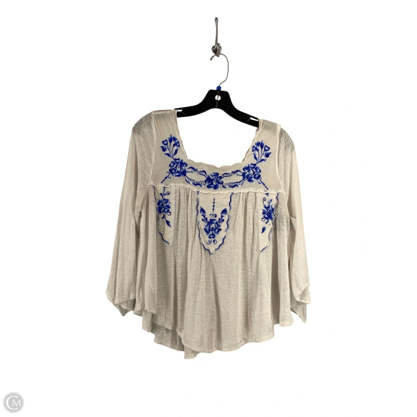 Top 3/4 Sleeve By Free People In White, Size: Xs