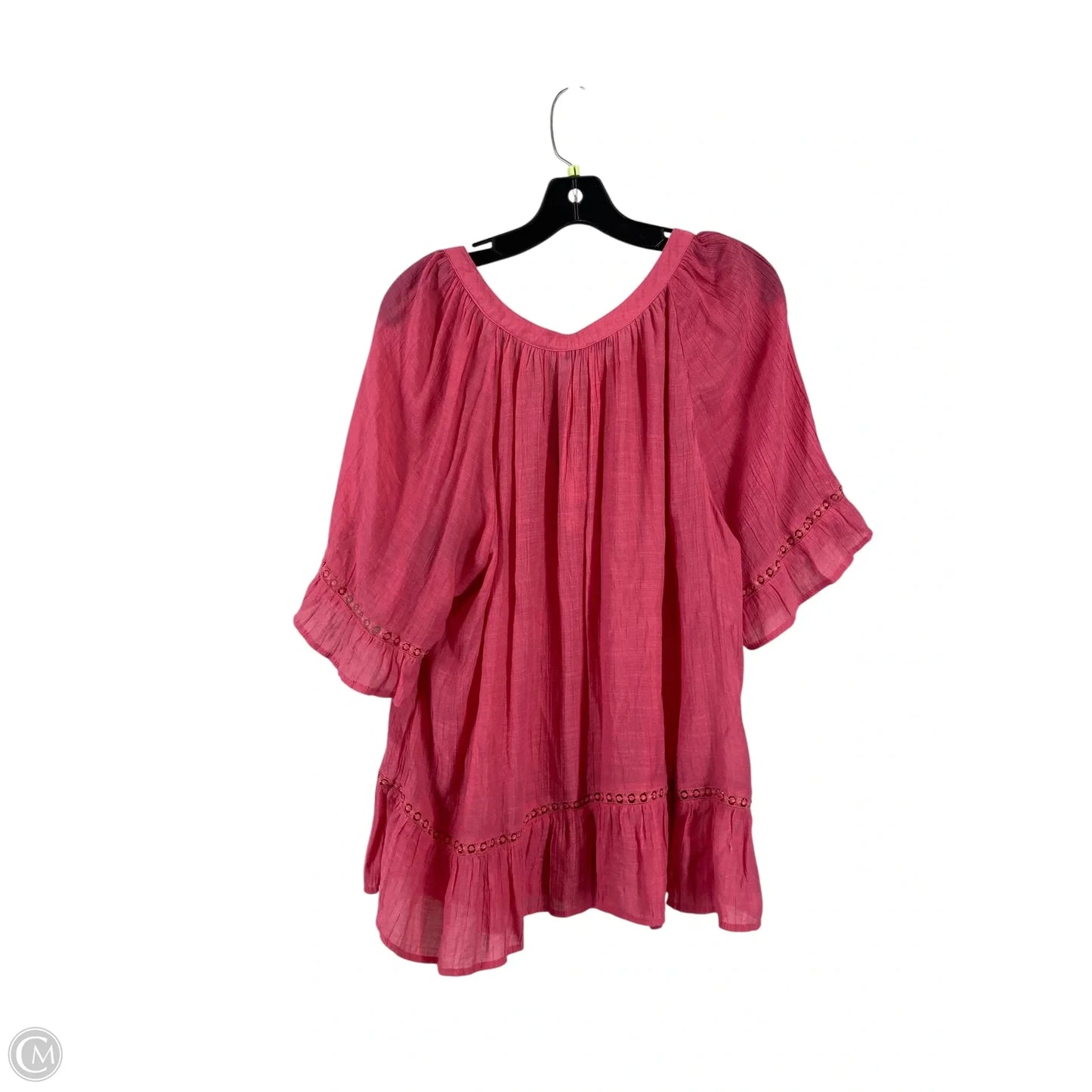 Top Short Sleeve By Zac And Rachel In Pink, Size: 2x