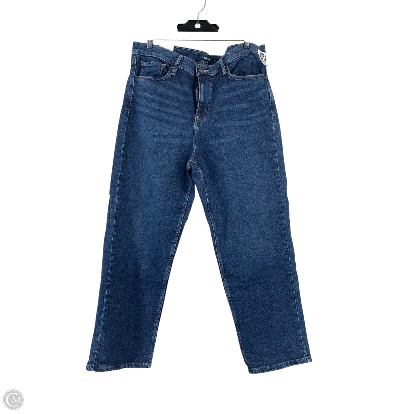Jeans Straight By Calvin Klein In Blue Denim, Size: 14