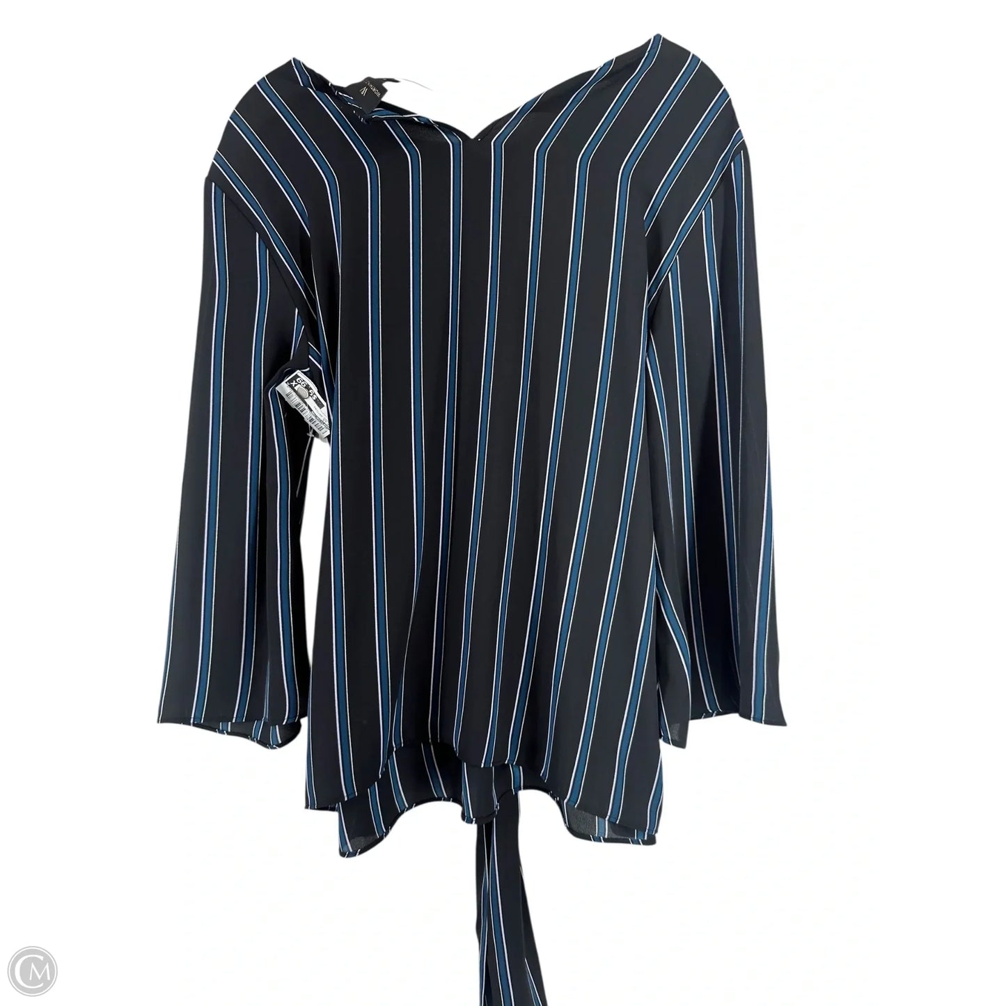 Top Long Sleeve By Worthington In Striped Pattern, Size: M