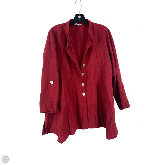 Top Long Sleeve By John Mark In Red, Size: M
