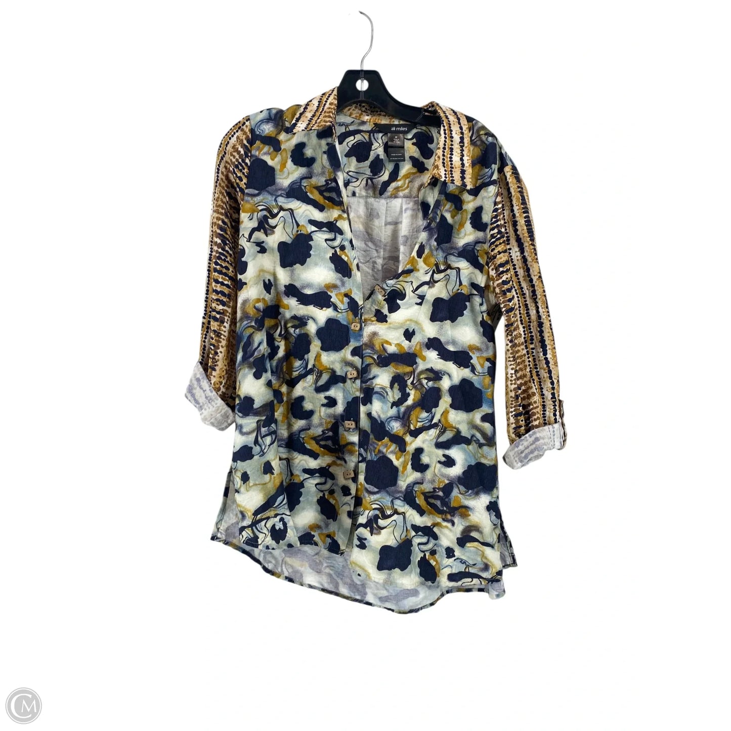 Top Long Sleeve By Ali Miles In Multi-colored, Size: M