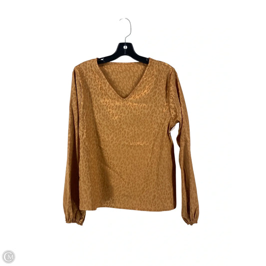Top Long Sleeve By Cmc In Brown, Size: M